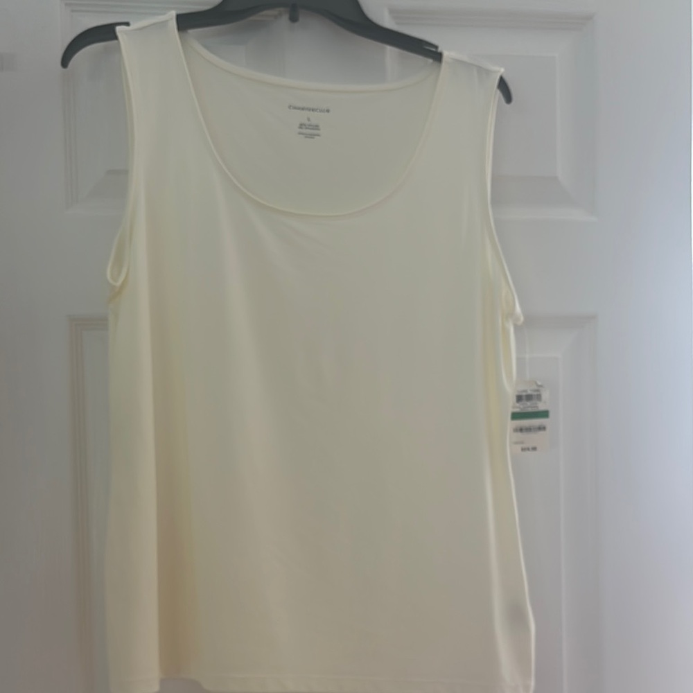 Charter Club Cream Sleeveless Tank Top